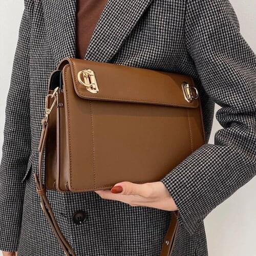 Solid color Square Armpit bag 2021 Fashion New Quality PU Leather Womens Designer Handbag High capacity Shoulder Messenger Bag