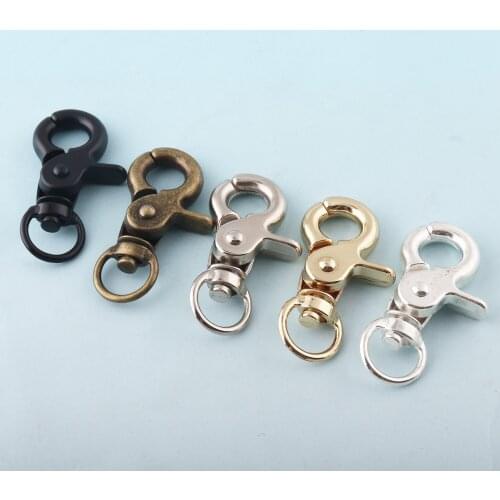 Swivel Clasp Black Snap Hook Metal Lobster Clasp Lanyard Hook Swivel Claw Clips Bag Hardware Accessories