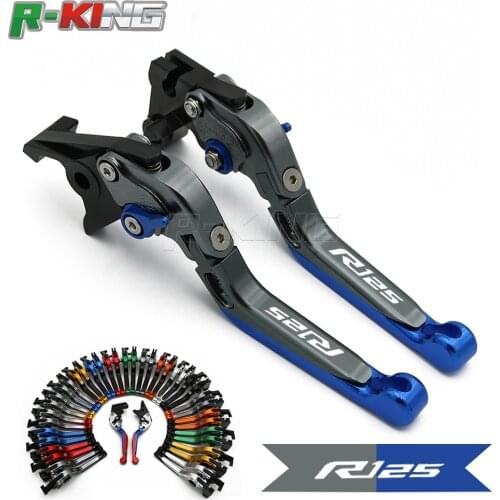 Adjustable Folding Extendable Brake Clutch Lever For YAMAHA YZFR125 YZF R125 2014 2015 16 17 BLUE NEW STYLE with logo Motorcycle
