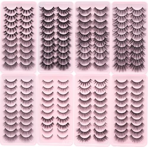 5/10Pairs Natural Eyelashes 3D Mink Lashes Dramatic False Eyelashes Wholesale Fake Eyelash Extension Faux Cils Makeup maquiagem