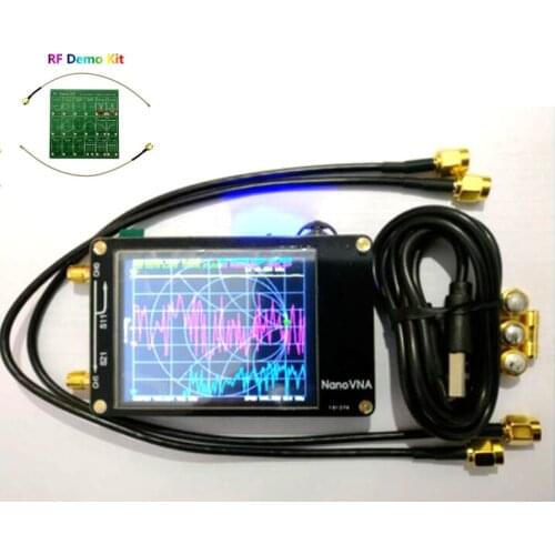 RF Demo Kit RF Test board + NanoVNA VNA 2.8"LCD HF VHF UHF UV Vector Network Antenna Analyzer 50KHz ~900MHz + battery