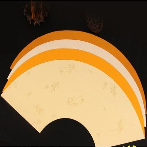 Calligraphy Rice Paper Blank Pastel Painting Fan Surface Half Ripe Xuan Paper Fan Shaped Painting Calligraphy Rice Papers