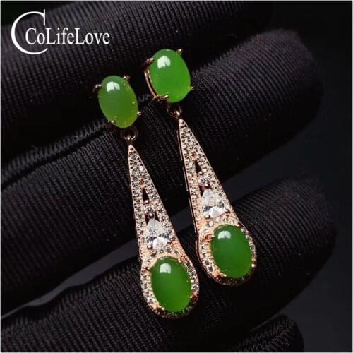 CoLife Jewelry 925 Silver Jasper Earrings 4 Pieces Natural Jasper Drop Earrings Silver Gemstone Dangler Birthday Gift for Woman