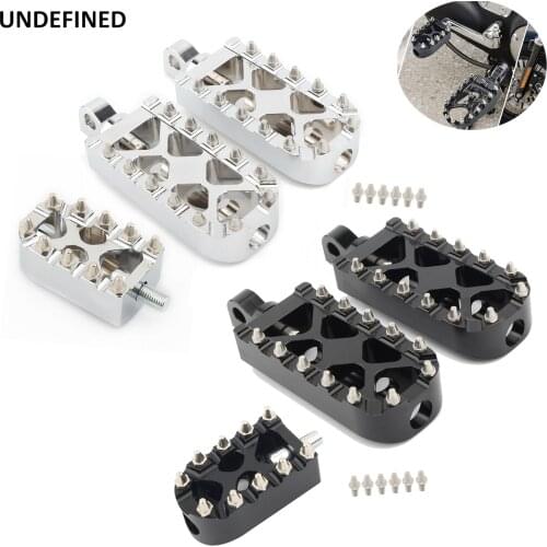 MX Foot Pegs Motorcycle Shifter Pegs 360 Roating Wide Footrests For Harley Dyna Fatboy Sportster 883 Street Bob Softail Bobber