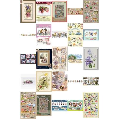 Soda styles Windmill counted cross stitch package flower aida 22ct 25ct 18ct 14ct 11ct black cloth people kit embroidery