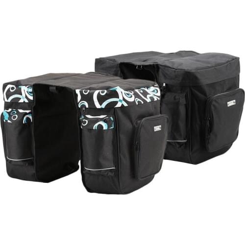 30L Bicycle Carrier Bag Rear Rack Trunk Bike Luggage Back Seat Pannier Two Double Bags Outdoor Cycling Saddle Storage