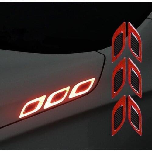 6Pcs/Set Car Reflective Strips Carbon fiber Sticker For Opel Astra G GTC J H Corsa Antara Meriva Zafira Insignia Mokka