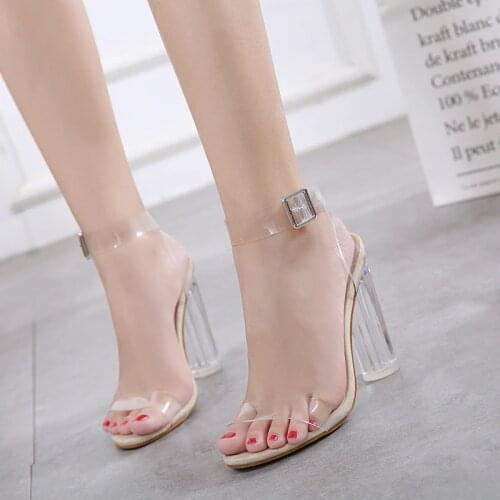 Sexy transparent high heels pumps women shoes ladies party shoes woman high heel wedding shoes talon femme heels pvc