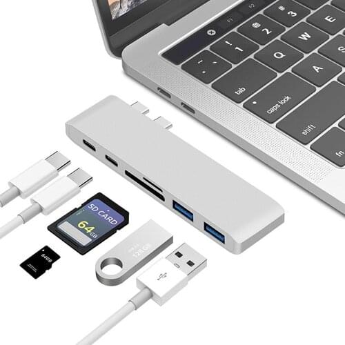 USB 3.0 Type-C Hub To HDMI Adapter Thunderbolt 3 USB C Hub with Hub 3.0 TF OTG SD Card Reader Slot PD For MacBook Pro/Air 2018
