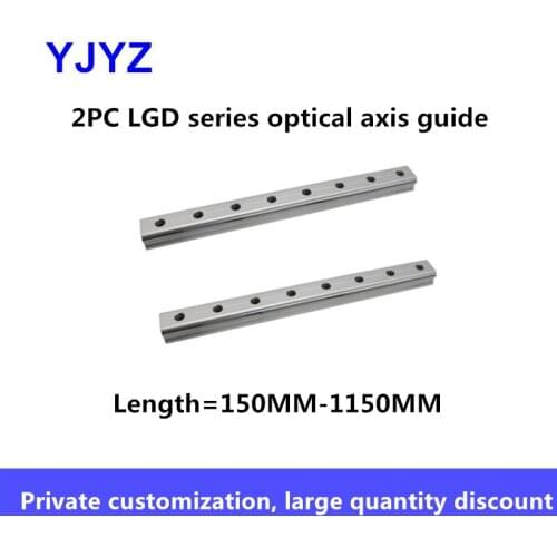 External dual-axis linear guide 2PC LGD6/ 8 /12 Optical axis woodworking sliding table roller slide, length=150MM-1150MM