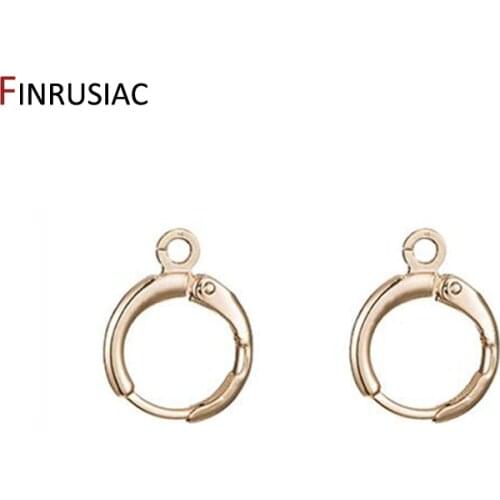 14k real gold plated round earring clasps hooks for diy earring accessories jewelry making supplies