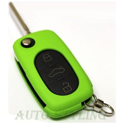 Green Audi Key Cover for 3 Button Case Remote Fob Protector Cap Bag Shell 41gre