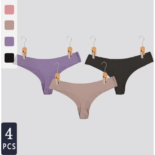 Ice Silk Thong Panties Sexy Briefs Seamless Thongs Women Underwear Panties for Girls Ladies Panty G String Tangas NORNS