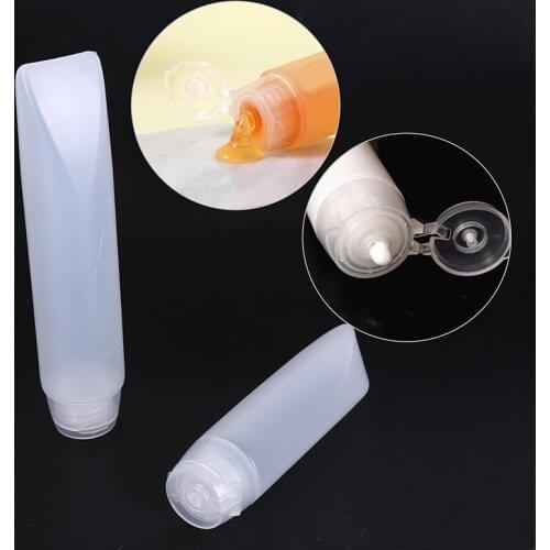 1PC 30ML/50ML White Plastic Empty Squeeze Bottle Travel Lipstick Tube Refillable Makeup Sub-bottling Clear Cosmetic Container