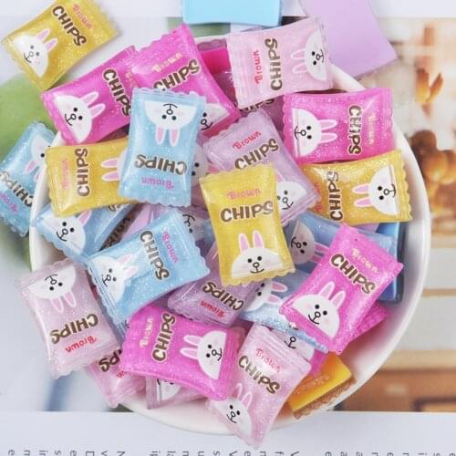 10pcs/lot Kawaii Resin Ribbit Candy Flatback Cabochon For Scrapbooking DIY Embellishments Kids Headwear Accessories