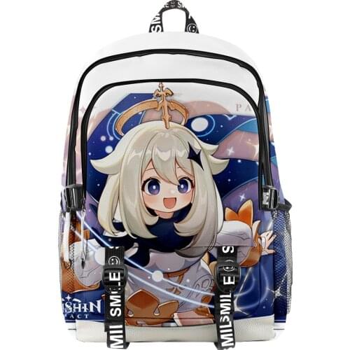 2021 3D Genshin Impact Paimon Print Men Women Backpack Oxford School Bag Fashion Style Teenager Girl Child Bag Travel Backpack