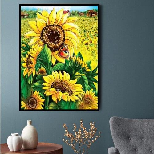 30x40 Diy Diamond Painting 5d for Home Decor , Living Room Decoration ,Sunflower