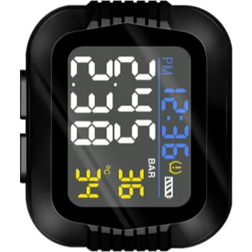 Wireless Motorcycle TPMS Tire Pressure Monitoring System Digital LCD With Two External/Internal Sensors Easy To Install