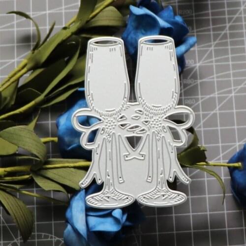 Red Wine Glass Goblet Metal Cutting Dies DIY Scrapbooking Paper Photo Album Crafts Knife Mould Card Blade Punch Stencils