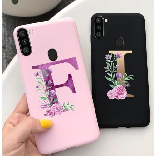 Case For Samsung Galaxy A11 Cases For Samsung A11 A 11 A115F Cover Fashion Letters Flower Soft Back Protective Phone Case Funda