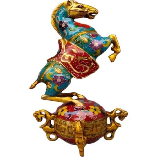 Pure copper Cloisonne Horse Stepping on heaven and earth