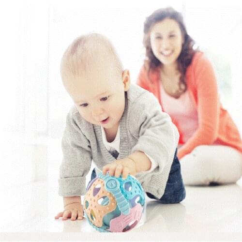 Baby Hand Rattles Ball Toys Plastic Soft Infant Teethers Grasping Ability Educational Bath ToysTraining Hand Grip Baby Rattles