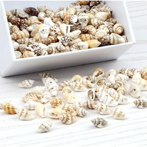 DIY 2styles Holes Natural Small Conch Shell Bead Natural Sea Snail Accessories Handmade Making Bracelet Necklace Bohemia Jewelry