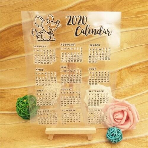 Hot selling calendar alphabet transparent clear stamp / silicone seal roller stamp DIY scrapbook album / card production