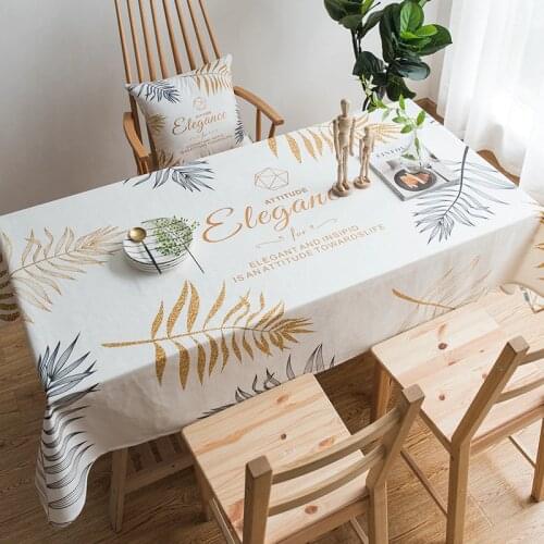 INS Hot Nordic Marble Cotton Print Table Cloth Waterproof Living Room Coffee Table Restaurant Tablecloth Safety Durable