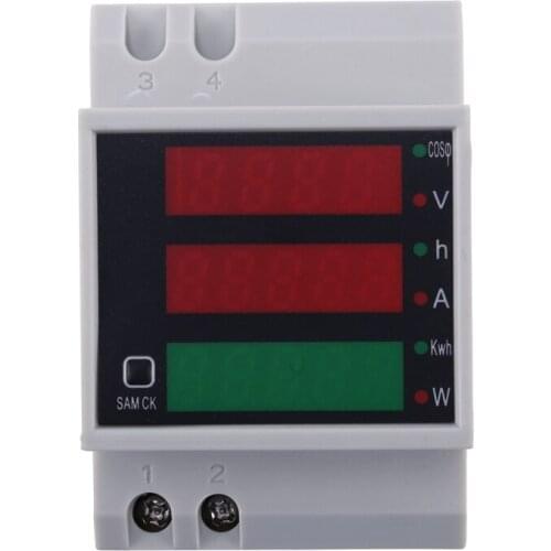 AC 200-450V power meter DIN rail type digital display ammeter voltmeter