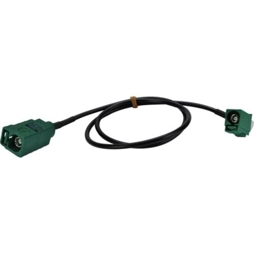 Superbat Fakra Jack "E" Straight to Fakra Female "E"Right Angle Pigtail Cable RG174 500cm RF Coaxial Cable for Car TV1