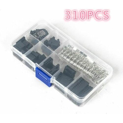 310Pcs/Set 2.54mm Dupont Connector Kit PCB Headers Male Female Pins Electronics