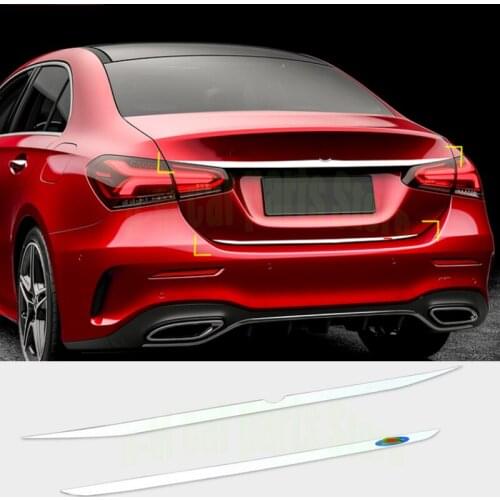 Upper Rear Tailgate Trunk Tail Door Overlay Strip Cover Trim Fit For Mercedes Benz A A180L 200L 220L 2019-20 Auto Accessories