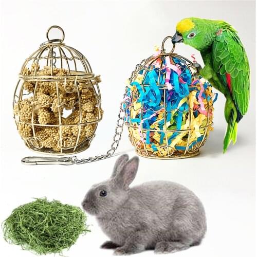 New Arrrival Bird Shredder Toys Stainless Steel Cage Feeder Foraging Parrot Millet Container Bird Supplies