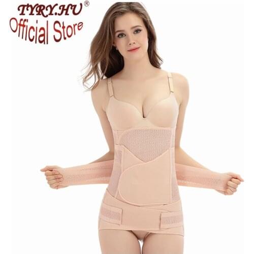 3in1 Belly Abdomen Pelvis Postpartum Belt Body Recovery Shapewear Belly Breathable Slim Waist Trainer Corset Post Partum Belt