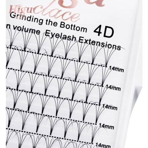 Higuclace Russian Premade Volume Lashes 4d Short Stem Profession Eyelash Extensions Faux Mink Fans Lash C/D Curl Makeup