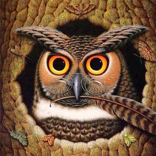 Owl in Tree Holes Diamond Painting Animal Bird Round Full Drill Nouveaute DIY Mosaic Embroidery 5D Cross Stitch Home Decor Gifts