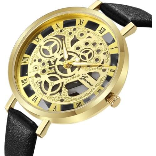 Relogio Feminino New Women Watches Bracelet Gold Roman Number Dial Ultra-thin Lady Leather Wrist Watch Reloj mujer Drop Shipping