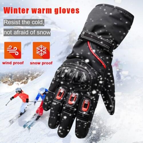 2pcs/Pair Motorcycle Winter Velvet Riding Gloves Dropship Full Finger Slip Resistant Touch Screen Snowproof Warm Racing Gloves