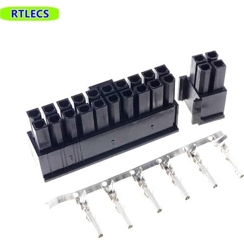 1 set 5557 4.2 mm 20+4 pin Housing Plug Motherboard ATX Mainboard CPU 24 Position Power Connector plastic shell + Terminal