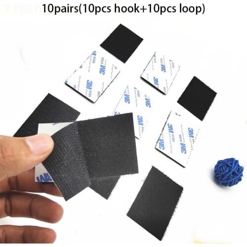 10Pairs/lot Strong Self adhesive Fastener Hook and Loop Tape nylon sticker velcros adhesive with Glue for DIY