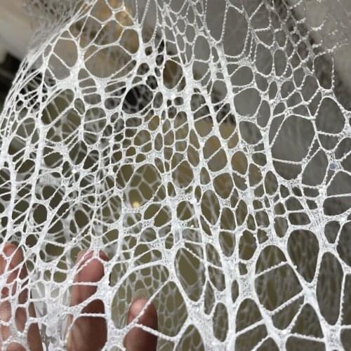 150cm Wide White Texture Big Mesh Designer Fabric Wedding Dress Fabric Texture Modeling Hard Net Cloth