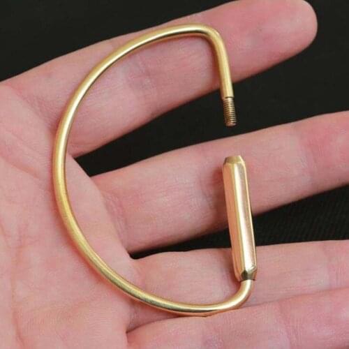 5 PCS 100% Brass D Type Hook Screw Lock Key Ring Carabiner Hanger Car key chain