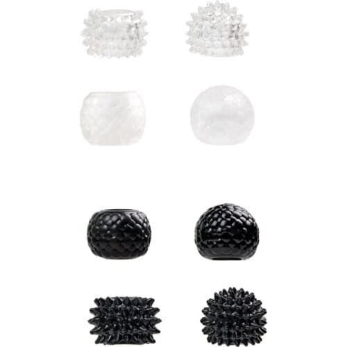 2pcs Dildo Sleeve Longlasting Extender Stimulator Enlargement Extension Adult Masturbating Sex Toys for Men Couples