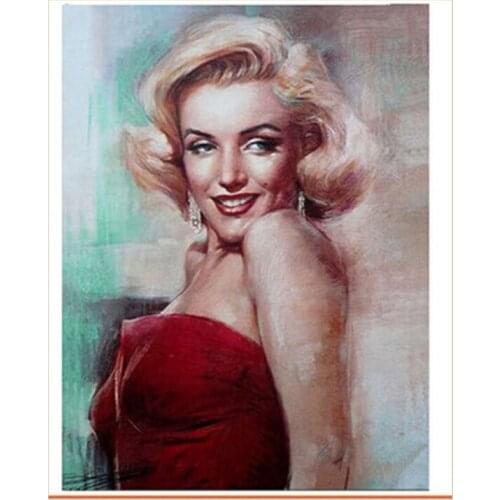 5D Diamond Painting Cross Stitch Diy Diamond Mosaic Portraits Woman Marilyn Paste Rhinestone Diamond Embroidery Square Resin
