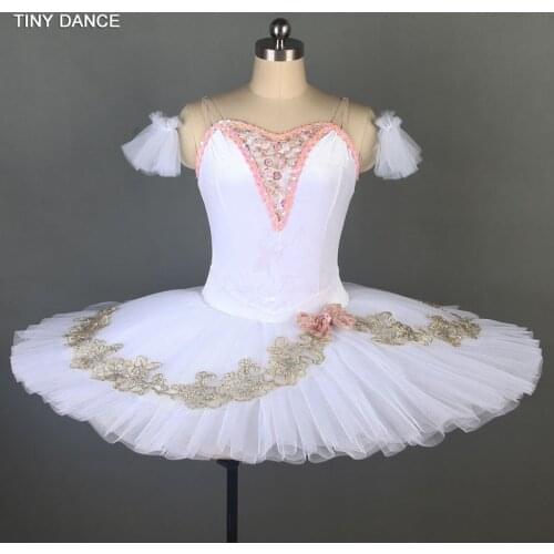 Stunning White Professional Ballet Tutu for Child and Adult Performance Dance Tutus Solo Dance Pancake Tutu 11 Sizes BLL078