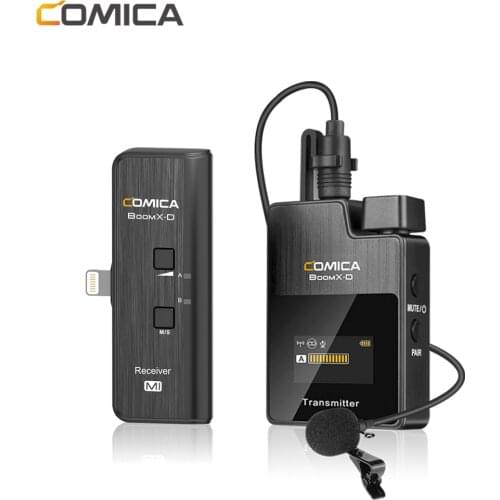 Comica BoomX-D MI Wireless Microphone Transmitter Kit Mini Microphone Receiver 2.4G Digital Microfone For Smartphones Video Mic
