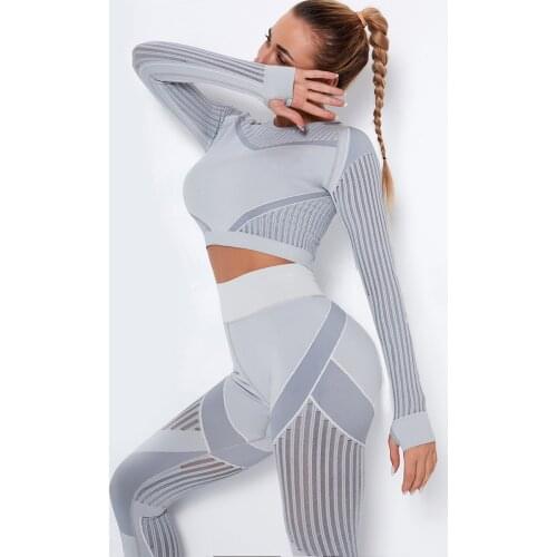Seamless leggings tights Gym Clothing Energy Sportswear High Waist Tummy Control Stretchy tracksuit women Quick Dry fitness set