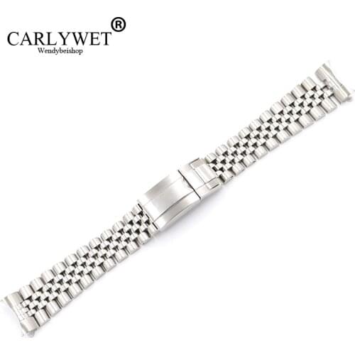CARLYWET 19 20mm Wholesale Hollow Curved End Solid Screw Links Replacement Jubilee Watch Band Bracelet Loops For Datejust