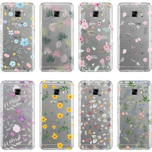 For Samsung Galaxy C5 C7 C8 Phone Case Silicone Rose Flower Sunflower Floral Aesthetic Soft Back Cover For Samsung C5 C7 C9 Pro
